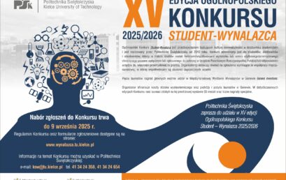 XV edycja Ogólnopolskiego Konkursu Student-Wynalazca