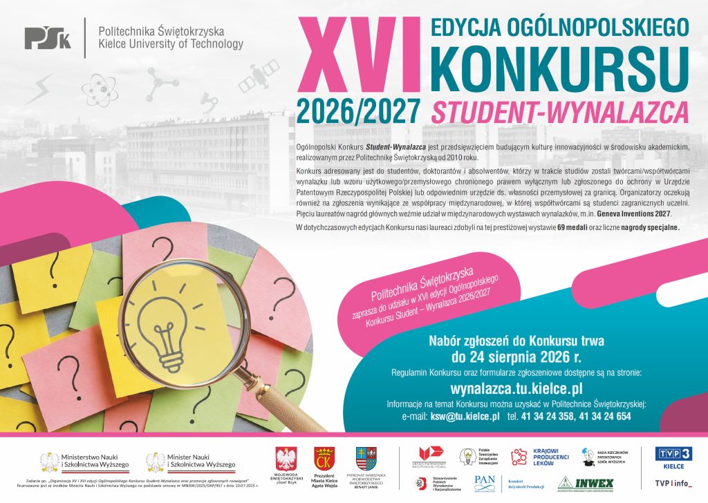 XVI edycja Ogólnopolskiego Konkursu Student-Wynalazca
