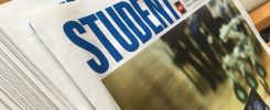 Gazeta "STUDENT" z datą 11 kwietnia 2018. Widoczne logo Politechniki Świętokrzyskiej.