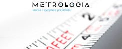 Miarka z oznaczeniami "10 FEET" i "3m". W tle logo "METROLOGIA" i ikony.