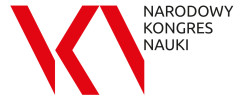 Logo Narodowego Kongresu Nauki. Czerwony symbol graficzny i tekst.