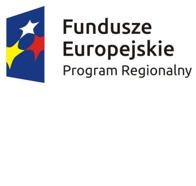 Logo Funduszy Europejskich, Program Regionalny. Trzy gwiazdy: biała, żółta, czerwona na niebieskim tle.