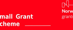 Małe Granty. Logo i tekst "Norway grants". Kontekst: program grantowy.