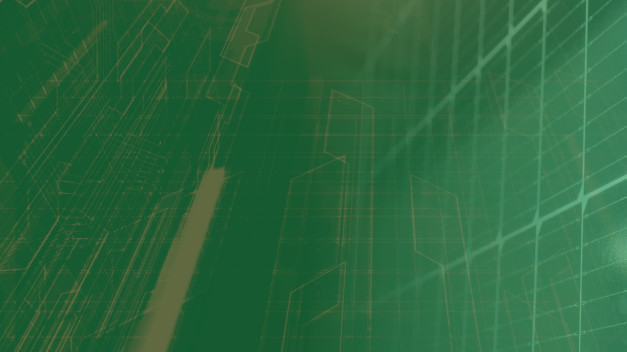 Abstrakcyjny, zielony tle z liniami przypominającymi obwody drukowane. Kontekst technologiczny, cyfrowy.
