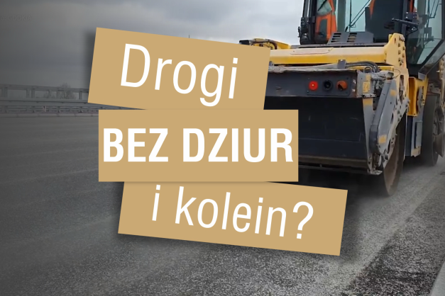 Drogi bez dziur i kolein? Maszyna drogowa pracuje na budowie drogi.