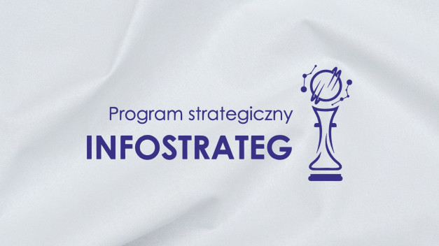 Program strategiczny INFOSTRATEG z symbolem figury szachowej. Kontekst: materiały promocyjne.