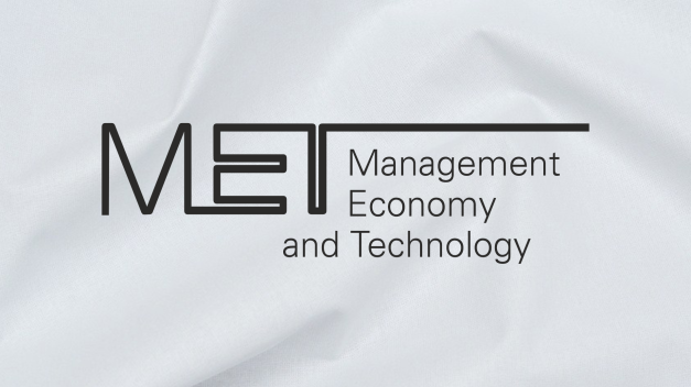 Logo MET z tekstem "Management Economy and Technology" na białym tle.