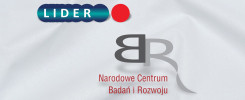 Napis "LIDER" i logo Narodowego Centrum Badań i Rozwoju na białym tle.