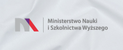 Logotyp: "Ministerstwo Nauki i Szkolnictwa Wyższego" na białym tle.