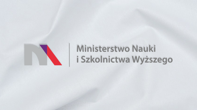Logotyp: "Ministerstwo Nauki i Szkolnictwa Wyższego" na białym tle.