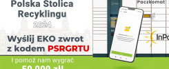 Plakat promuje program "Polska Stolica Recyklingu 2024".
